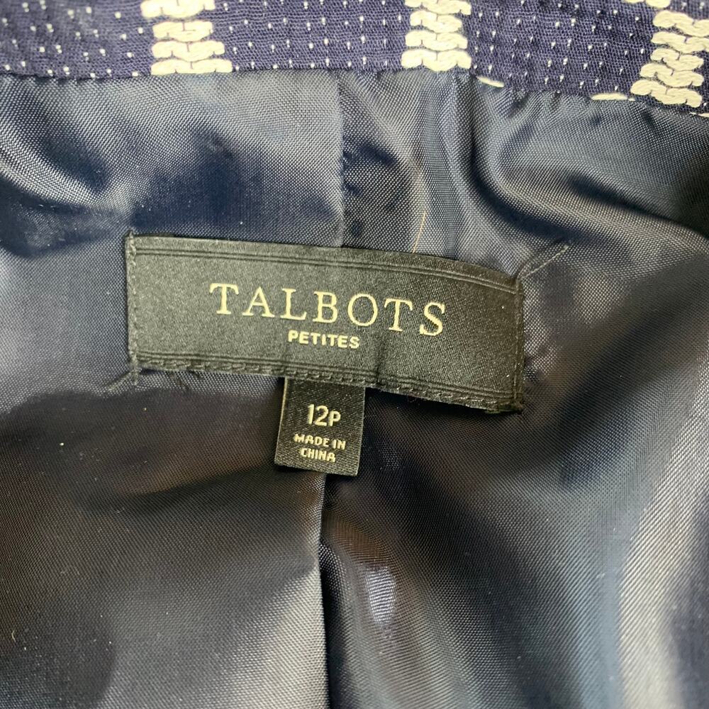 Talbots Blazor Navy & White Pattern Women's Size … - image 5